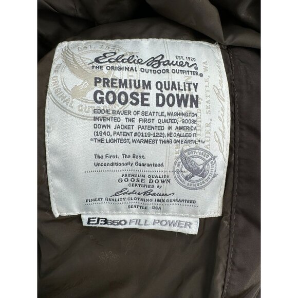 Eddie Bauer EB650 Fill Power Premium Long Goose Down Jacket Women's XS Brown - Picture 9 of 13